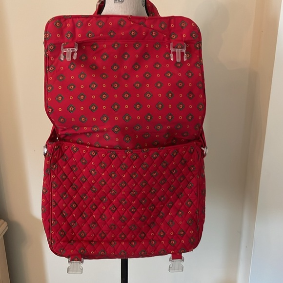 Vintage Victoria Hill Red Paisley Quilted Cotton Messenger Bag w/Eyeglass Case - Picture 4 of 10